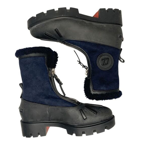 Christian Louboutin Kid Calfskin Suede Rubber Shearling Glory Duck Boot EU 37 - Picture 7 of 12